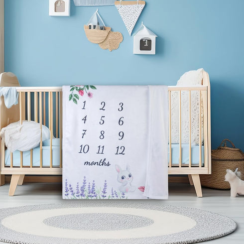 vmaisi Baby Milestone Blanket Gifts for Girl - Newborn Monthly Year Infant Growth Blankets Nursery Swaddling Blankets