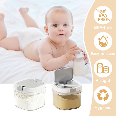 go-1300ml Formula Container to Travel Dispenser BPA Free Airtight Container with Spoon and Layered Storage