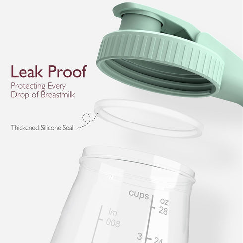 Momcozy Breast Milk Pitcher, Resistant to Heat and Cold Abrupt Temp Swings, No Leak Glass Breast Milk Fridge Storage