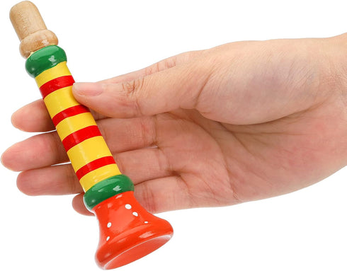 10 Lyellfe Pieces Small Wooden Trumpet, Piccolo Flute Music Sound Instrument, Colorful Rhythm Musical Flute for Class