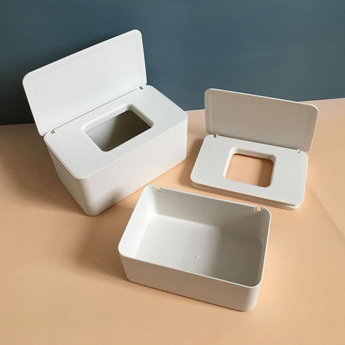 YUNDUOKEJI 2pcs Baby Wipes Case,Diaper Wipes Dispenser, Wipe Container With Sealing Design Lid(Size:Small