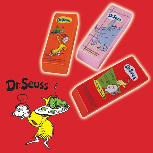 Raymond Geddes Dr Seuss Beveled Erasers for Kids - Pack of 48