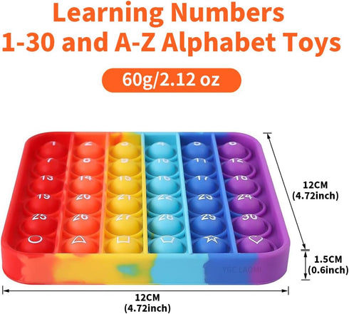 Fidget Games Learning Toys, 2 in 1 Educational Toys for Children, Learn 26 Letters & 1-30 Numbers, Stress Relief
