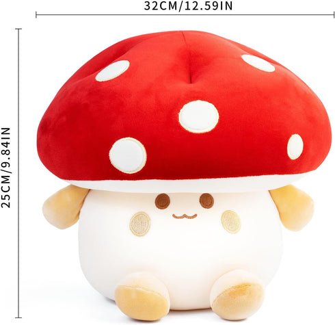 Nuokin 12 inch Mushroom Plush Toys Cute Stuffed Mushroom Pillow Stuffed Toy Birthday Present Home Decor Halloween