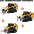 3 1 1/50 3+ Mostop Construction Truck Toy in Skid Steer Loader with Metal Forklift and Grab Shovel Construction