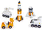 Tender Leaf Toys - Space Voyager Set, 7 Piece Solid Wood Space Vehicle Set with Moving Parts for Imaginative Play, Age