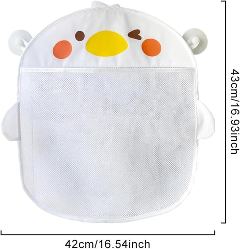 Mesh Bath Toy Organizer,Wth 2 Suction Cups Hanging Mesh Bathtub Toy Holder for Kids and Baby Compatible with Bath Toy Storage(White) by EMVANV