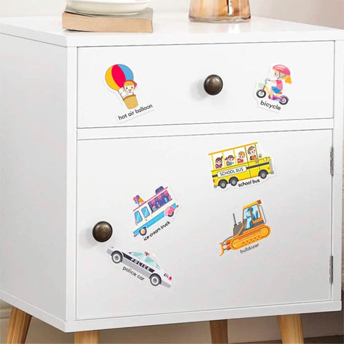 Reusable Sticker Book for Kids 2-4, 2 Sets Vehicle & Dinosaur Sticker Busy Book, Educational Learning Toys for Toddler