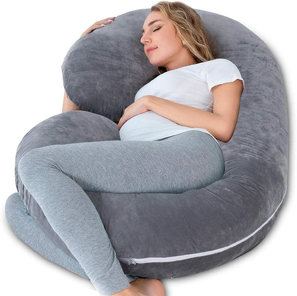 INSEN Pregnancy Pillow for Sleeping, Maternity Pillow with Jersey Cotton Cover,C Shaped