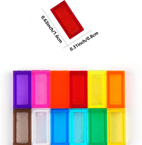 1x2 1000pcs Transparent Tiles Flat Bricks - Classic Building Blocks Parts and Pieces,Smooth Plate Water MOC Accessories