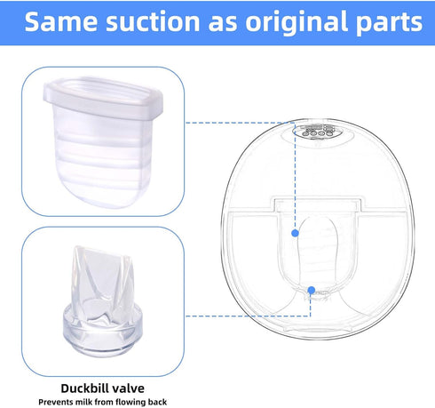 lasuroa 8pcs E10/S1/S1 MomMed S21/S32 Duckbill Valves, Soft Silicone Breast Pump Replacement Compatible with Eufy Pro