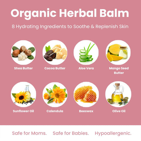 (2 Pack) Organic Nipple Butter for Breastfeeding Mothers | Lanolin Free Nipple Cream, Safe for Nursing Moms & Babies |