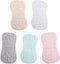 LIOOBO 5pcs Burping Cloths Newborn Cotton Burp Cloth Washcloths Soft Absorbent Muslin Spit-up