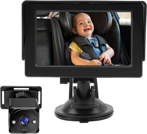 Oreilet Baby Car MirrorCamera, 4.3" 1080P Rear Facing Backseat Baby Monitor Seat Mirror,