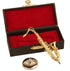 Dselvgvu 3.16"x1.69"x0.63") Miniature Saxophone with Stand and Case Brass Mini Musical Instrument Replica Collectible