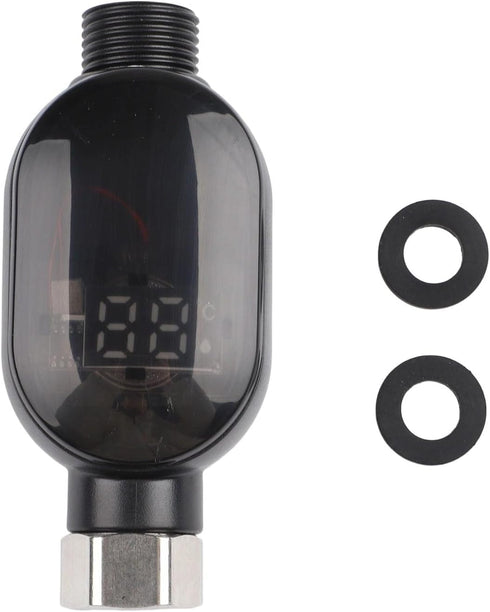 Shophubio LED Shower Thermometer Digital Water Temp Gauge Stainless Steel Sensor Touch Screen