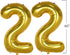 40 Inch Jumbo Gold Foil Mylar Number 22 Balloons for 22th Birthday Party Decorations, Anniversary Supplies (Gold 22)