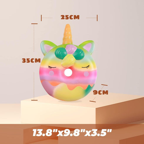 Anboor 13 Inches Squishies Jumbo Unicorn Donut Kawaii Soft Slow Rising Scented Giant Doughnut Stress Relief Toy