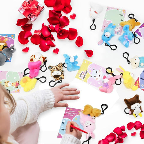 UMEELR Small Stuffed Animal Keychain, Tiny Plush Animals Toys Bulk for Kids