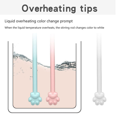 Psdndeww Convenient Baby Milk Powder Stirrer Lovely Stir Stick Mixing Rod with Over-Heat Reminding Silicone Mixing