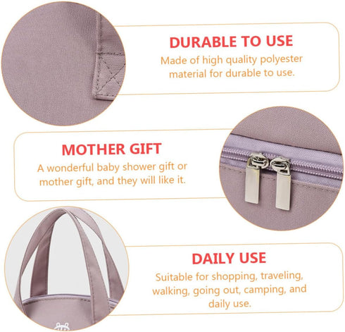 Beaupretty Portable Insulated Breast Milk Storage Bag Tote for Moms, Waterproof Polyester Bottle Cooler with Heat