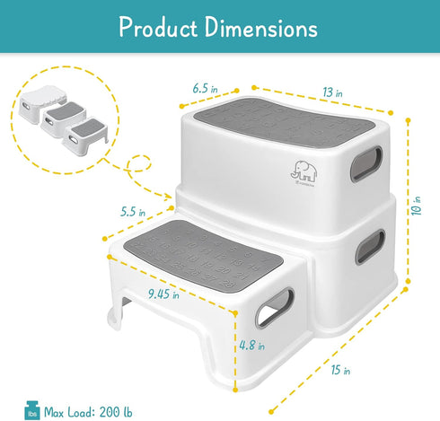 2 Counter Forbena Toddler Step Stool for Bathroom Sink, Step Stool for Kids Toilet Potty Training, Non-Slip Toddlers