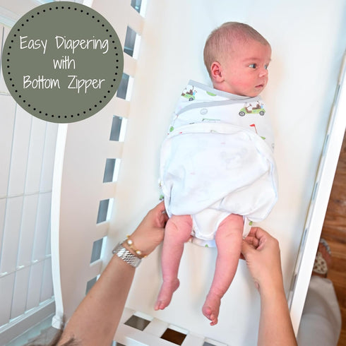 Baby Swaddles, 100% Organic Cotton for Newborns Boys & Girls, 0-3 Months with Easy Change Zipper