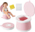 Liazonkj Portable Foldable Toddler Travel Potty - Medium Pink Potty Seat, Emergency Toilet
