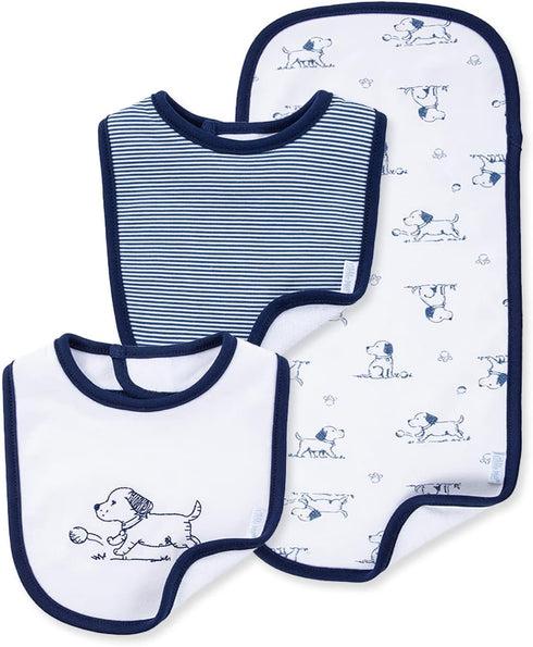 Little Me Boys' 3-Piece Bib & Burp Cloth Set