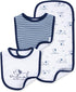 Little Me Boys' 3-Piece Bib & Burp Cloth Set