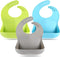 Silicone Bibs for Babies Toddler Set of 3, BPA Free, Soft Adjustable Waterproof Feeding Essentials