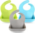 Silicone Bibs for Babies Toddler Set of 3, BPA Free, Soft Adjustable Waterproof Feeding Essentials