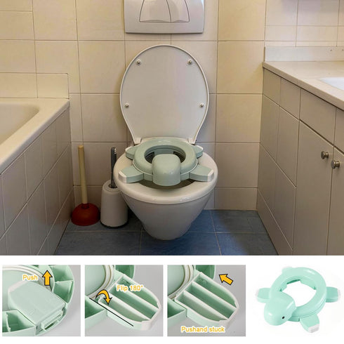 YJFHHH 20 Potty Training Toilet Seat Portable Travel Potty Folding Kids Potty Chair with Storage Bag and Liners