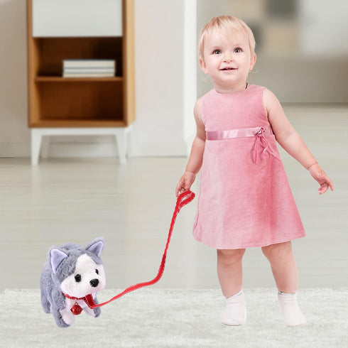 WorWoder Plush Husky Dog Toy, Electronic Interactive Puppy - Walking, Barking, Tail Wagging Companion Animal for Kids