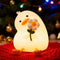 Bubbleimage Night Light for Kids, Cute Duck Silicone Nightlight with Timer, Rechargeable Nursery