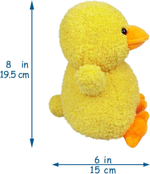 Yellow Plush Duck Stuffed Animal Toy, Soft Cuddly Plushie Hugger Toy for Boys & Girls, Birthday Gifts for Kids or Girlfriend, 8"