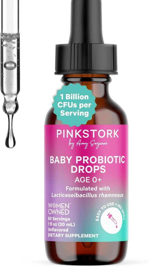 Pink Stork Baby Probiotic Drops, Newborn, Infant & Toddler Probiotics to Help