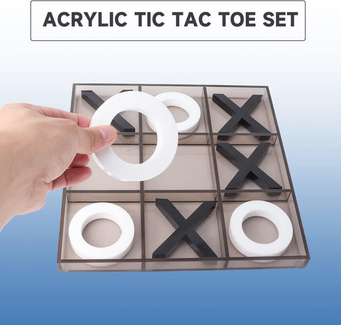 GSE Games & Sports Expert 12" Giant Acrylic Tic Tac Toe Game Set, Classic Family Travel Board Game