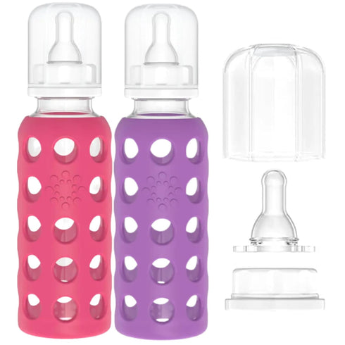 Lifefactory Baby Bundle Bottle Set, Raspberry/Purple, 9 oz, 2 pk