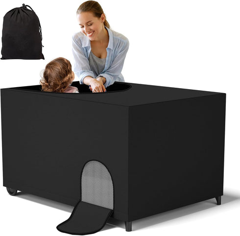Crib Blackout Cover for Pack N Play, Portable Travel Crib Canopy Cover