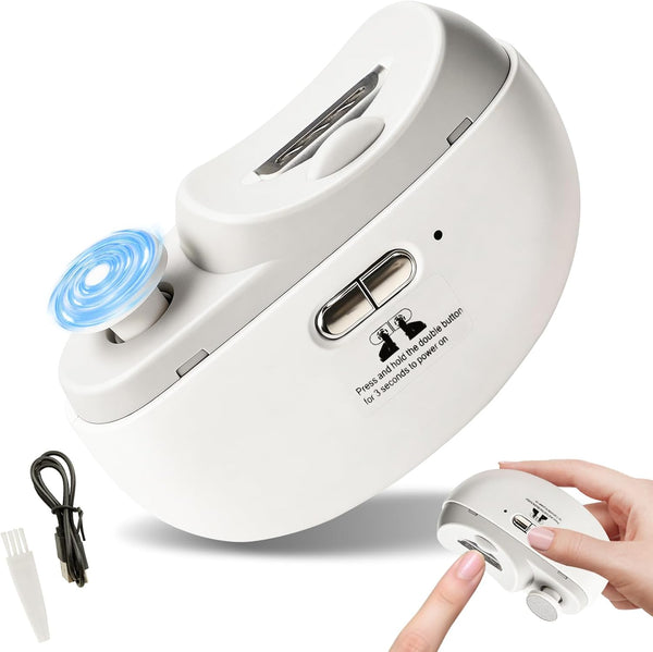 Supellerous Electric Nail Clipper, Rechargeable Electric Nail Trimmer with LED Light, 2 in