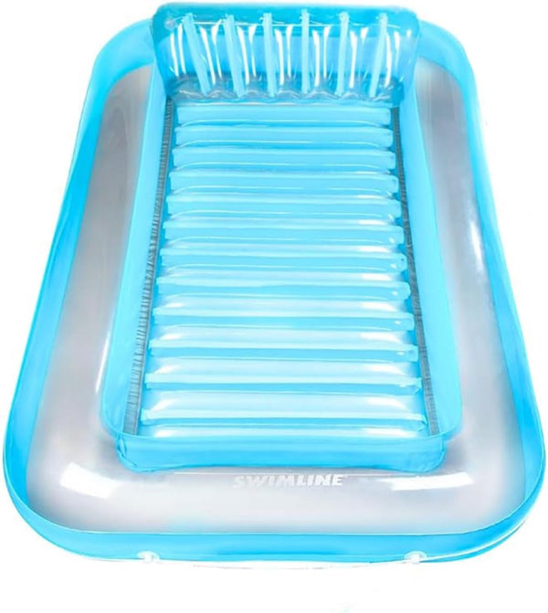 SWIMLINE Suntan Tub, Classic Inflatable Tanning Lounge Float with Adjustable Pillow, 71"