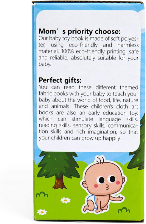 Dr.Rapeti Soft Cloth Baby Books, 8-Pack Washable Crinkle Books for Infant Toddler Learning Gifts