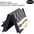 AMEROUS 10 Inches Magnetic Travel Chess Set with Folding Board, 2 Extra Queens, Storage Bag, Instructions for Kids and