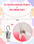 LSLYHTC 2Pcs 40 Stuffed Animals Storage Chain, Hanging Stuffed Animal Holder with Metal Clips, White Cotton Plush Toy