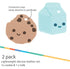 Nuby All Silicone Chocolate Chip Cookie & Milk Carton Teether, 2 Pack, 3+ Months