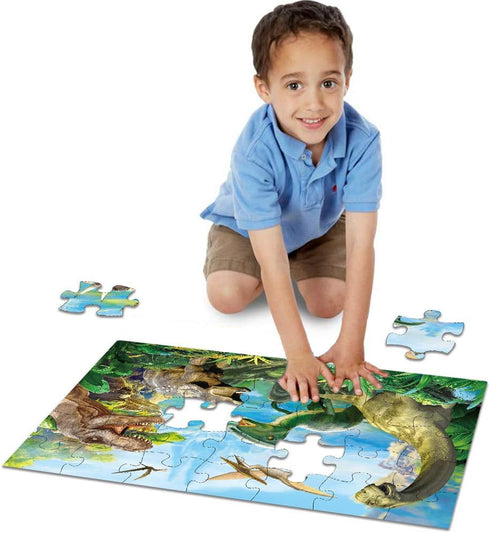 Dinosaur Jigsaw Puzzle for Kids Age 3-5, 4-8 Years - 35 Piece Jumbo Toddler Floor Puzzle Gift Box