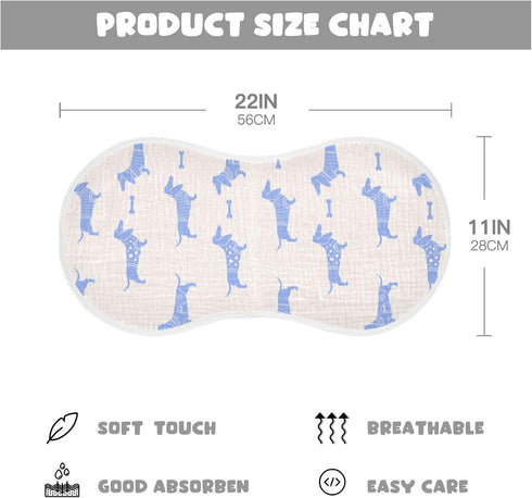Cute Dachshund Dog and Bone Pattern Muslin Burp Cloths for Baby 2 Pack 100% Cotton Baby Washcloths Bibs for Boy Girl by YYZZH