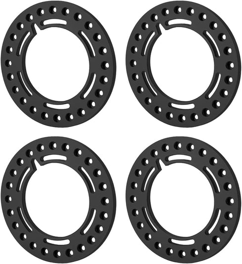 RCLIONS 4pcs Aluminum 1.9inch RC Beadlock Wheel Rim Replacement Ring for 1/10 RC Crawler Car Wheels/Rims, Black