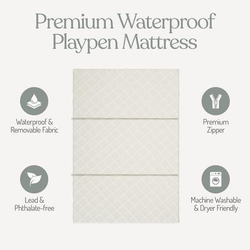 Pack 38 26 1 Sleepah and Play Mattress Waterproof & Washable Cover Foldable Tri-Fold Pad x x Pad for Babies